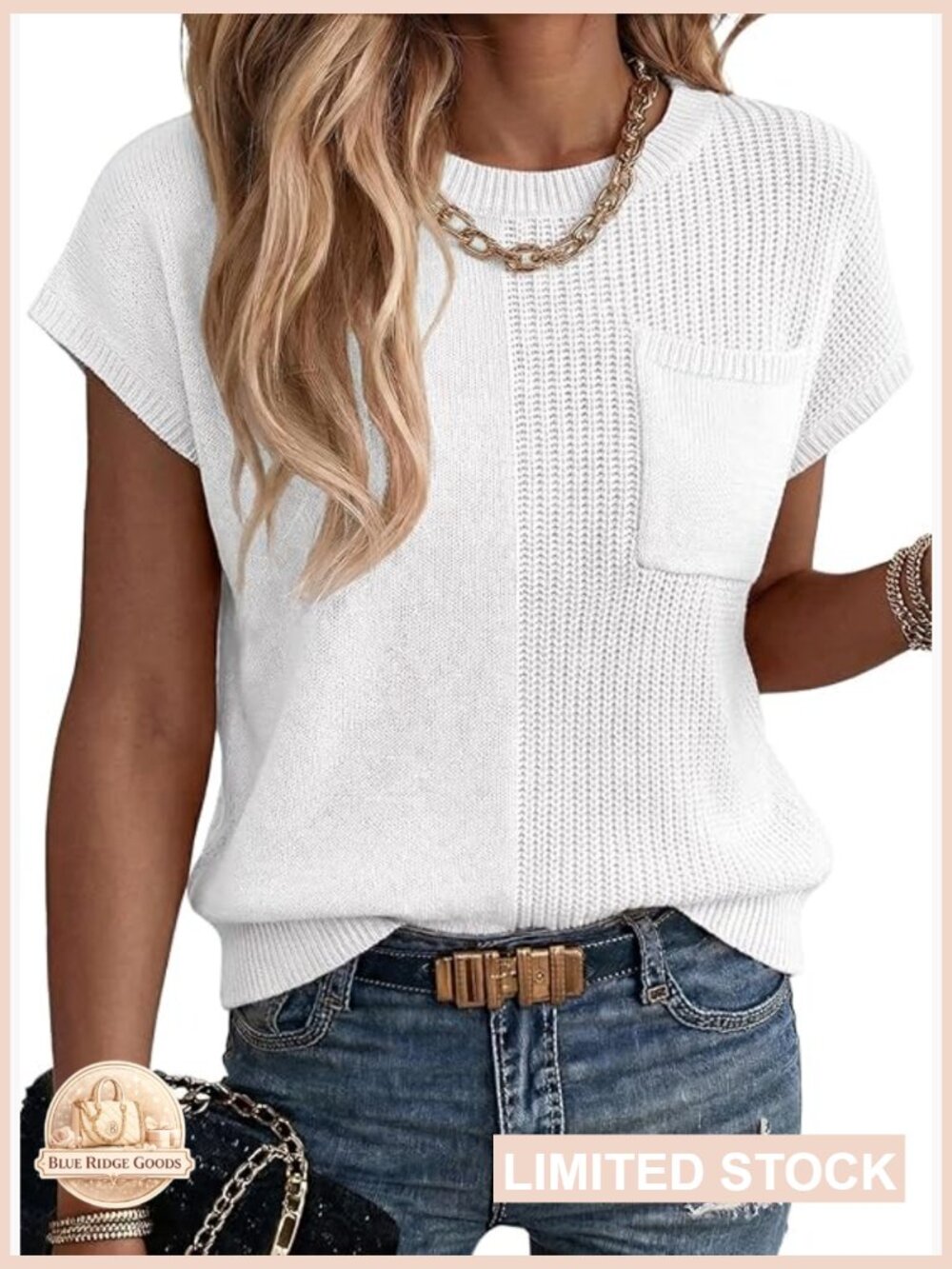 Sleeveless Knit Sweater Vest Crewneck Summer Top Lightweight Casual Blouse - Picture 1 of 7